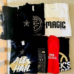 lot of 6 authentic vanderbilt university t shirts with rare vanderbilt onesie